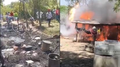 Sparking in electrical wires caused a fire in a thatched house, causing loss of lakhs