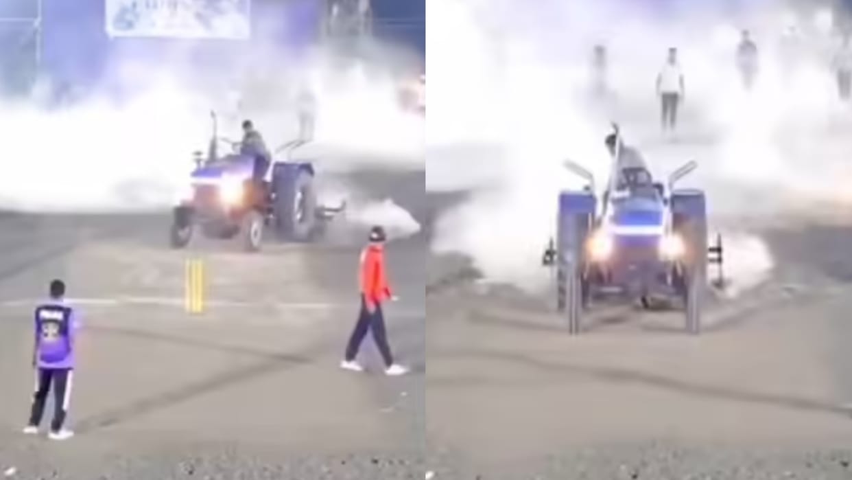 Man From Maharashtra Jalgaon District Destroyed Cricket Pitch By Tractor Because He Was Not Invited To Play