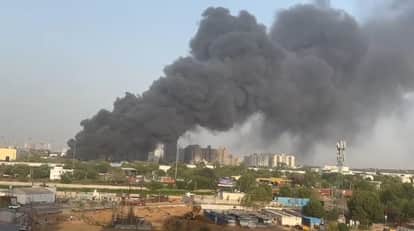 Massive Fire Breaks Out at Manesar Warehouse Huge Plume of Black Smoke Engulfs the Area
