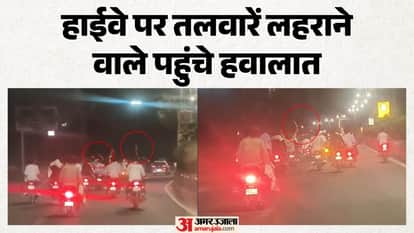 Jaipur: Bikers Create Chaos on Jaipur-Delhi Highway, Perform Dangerous Stunts and Wave Swords; Seven Arrested