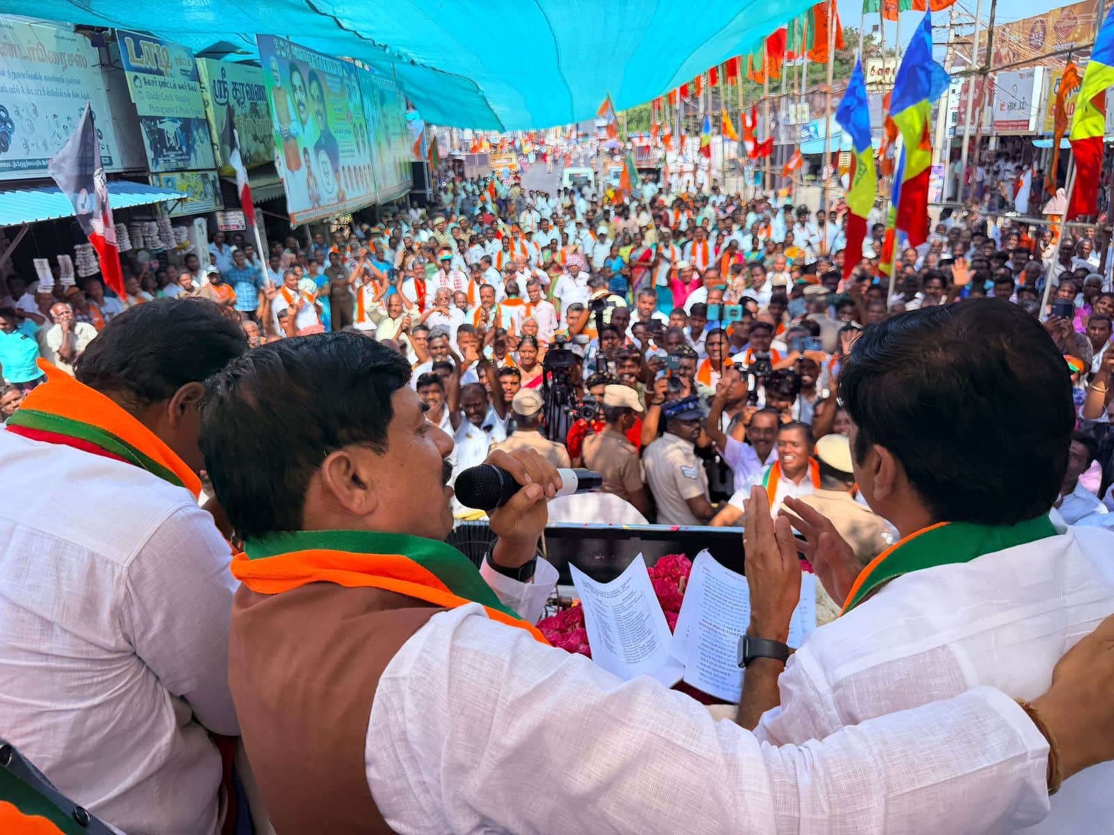 सीएम मोहन यादव तमिलनाडु प्रचार करते हुए