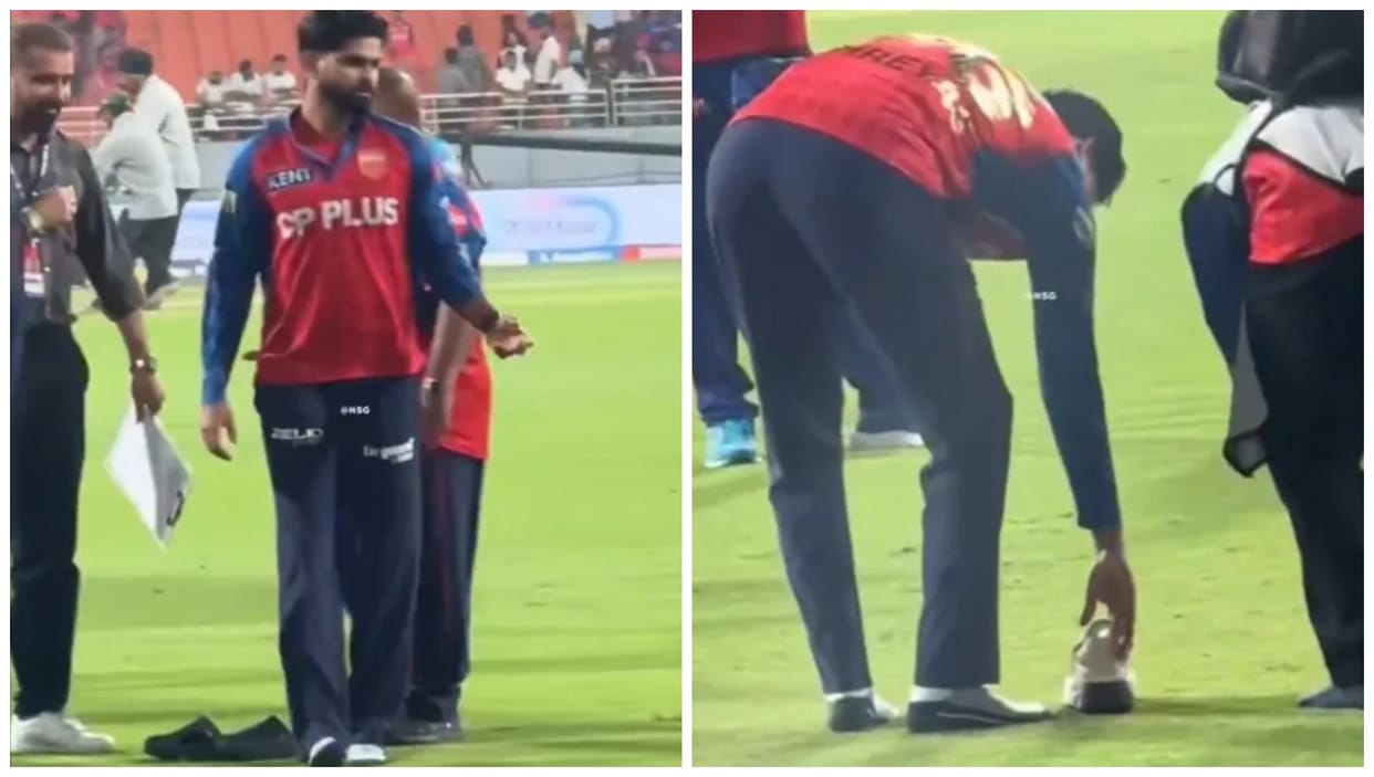 Shreyas Iyer Borrows Cameraman’s Shoes For Presentation After PBKS Win, Video Goes Viral