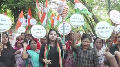 Uproar over Women's Reservation: Mahila Congress Stages Protest; Clashes with Police While Marching to BJP Off