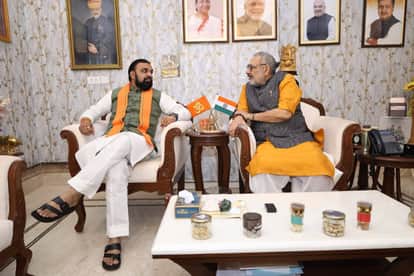 Who announced Bihar CM Samrat Choudhary first time Samrat Chaudhary met Giriraj Singh central minister Bihar