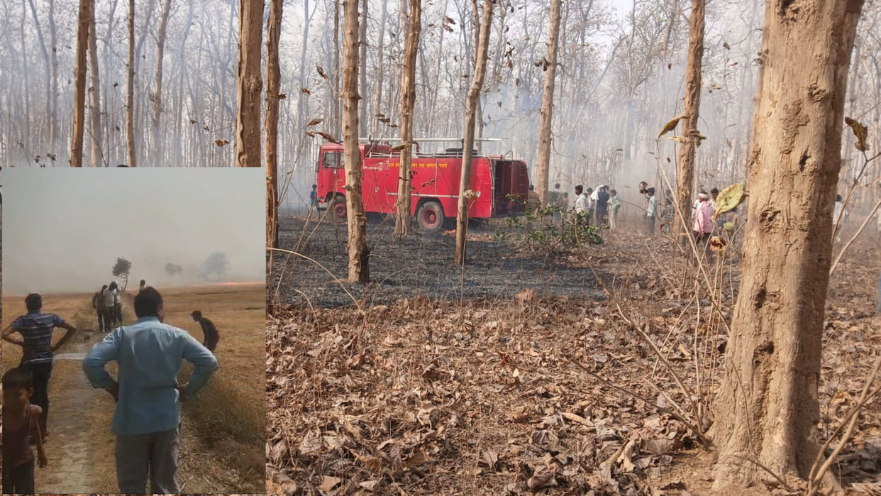 Strong winds fanned the flames, scorching a young man trying to save students news in gorakhpur