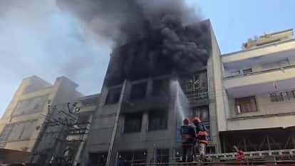 Fire breaks out at a shoe factory in Narela