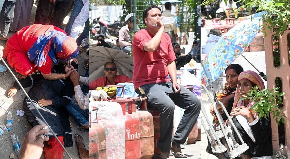 Kanpur Gas Crisis Differently abled man dragged women collapse in another uproar at Bhagwat Gas Agency