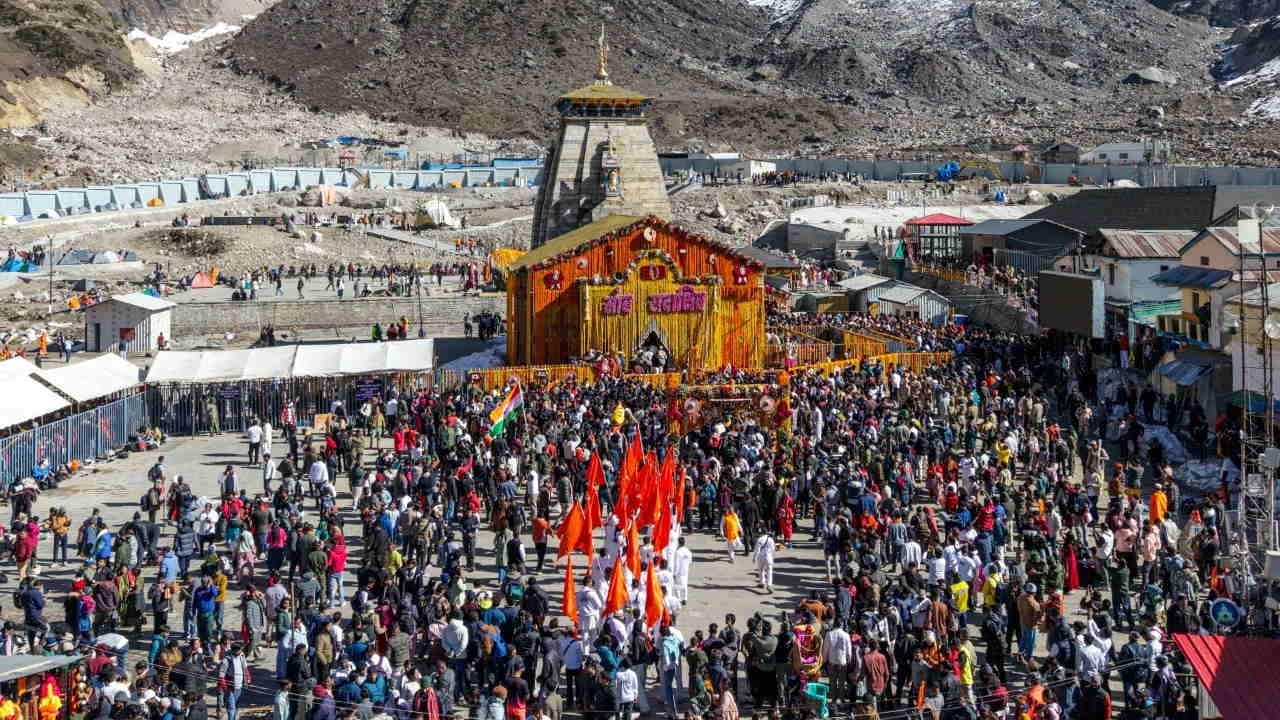 Kedarnath Temple Doors Will Open On 22 april  Baba Palanquin Arrives at Kedarnath Huge Crowd Photos
