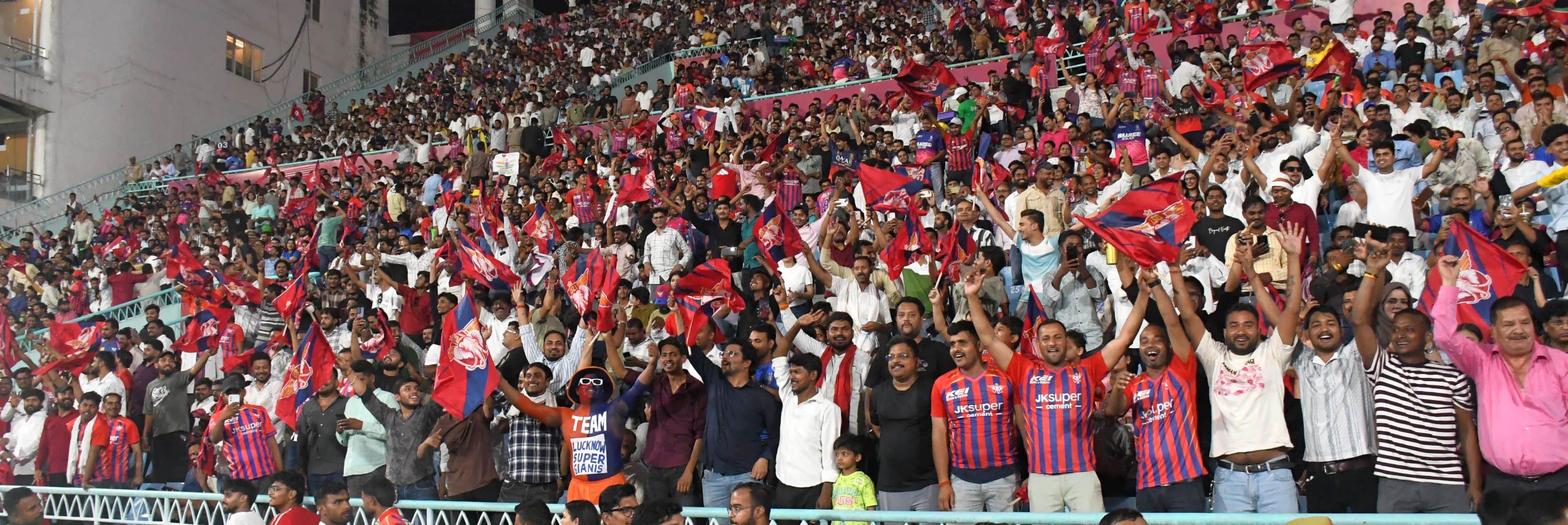 Pics of Lucknow Super Giants and Rajasthan Royals game in Ekana stadium.