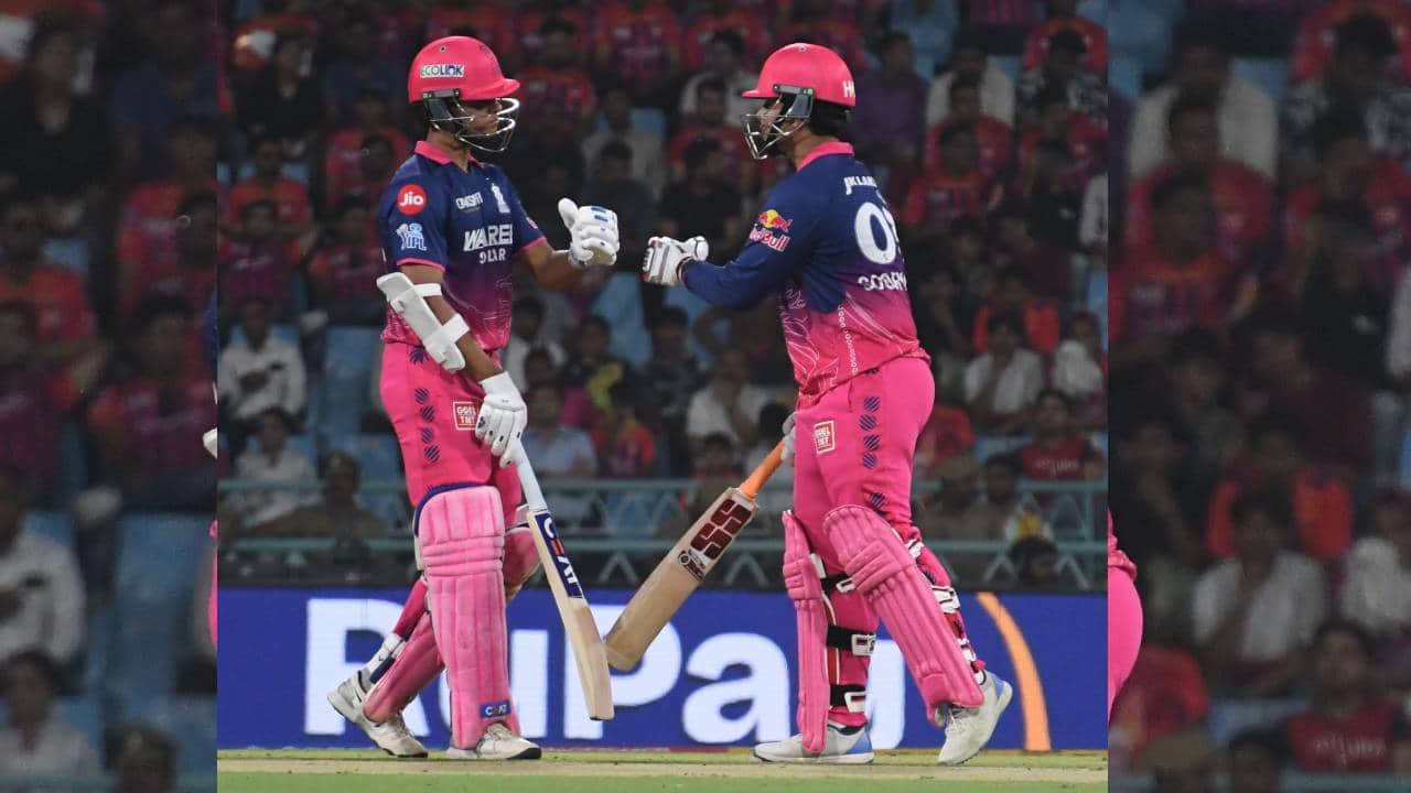 Pics of Lucknow Super Giants and Rajasthan Royals game in Ekana stadium.