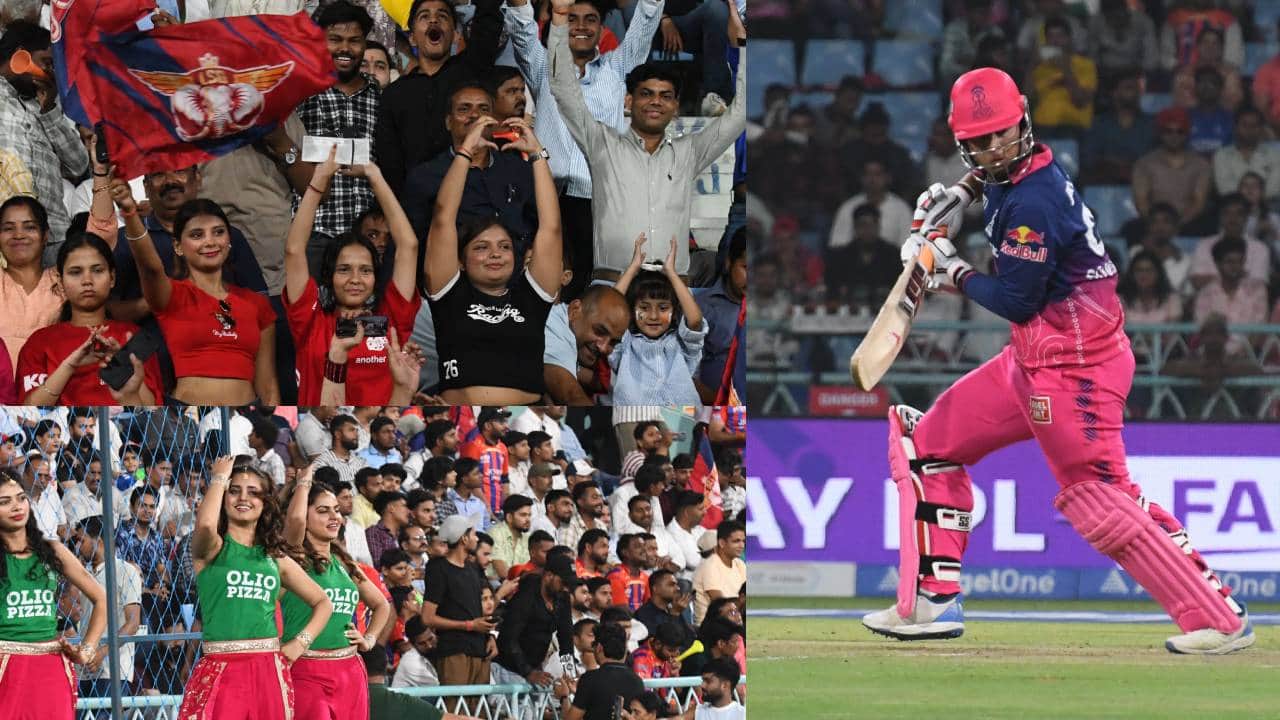 Pics of Lucknow Super Giants and Rajasthan Royals game in Ekana stadium.