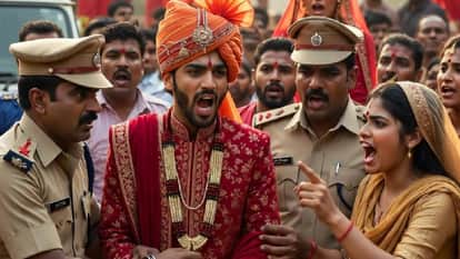 UP: The groom was decked out and the wedding procession was ready when his first wife arrived at the police st