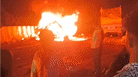 Four wheeler catches fire at Barka Mod in Drummondganj Mirzapur