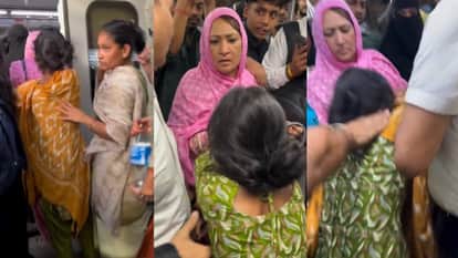 Delhi Metro pickpocket attempt foiled Woman caught in crowd Metro me chori ka video viral