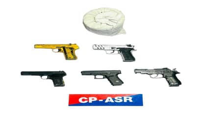 Amritsar Police Busts Cross-Border Smuggling Module; 3 Smugglers Arrested with ICE Drugs and 5 Pistols