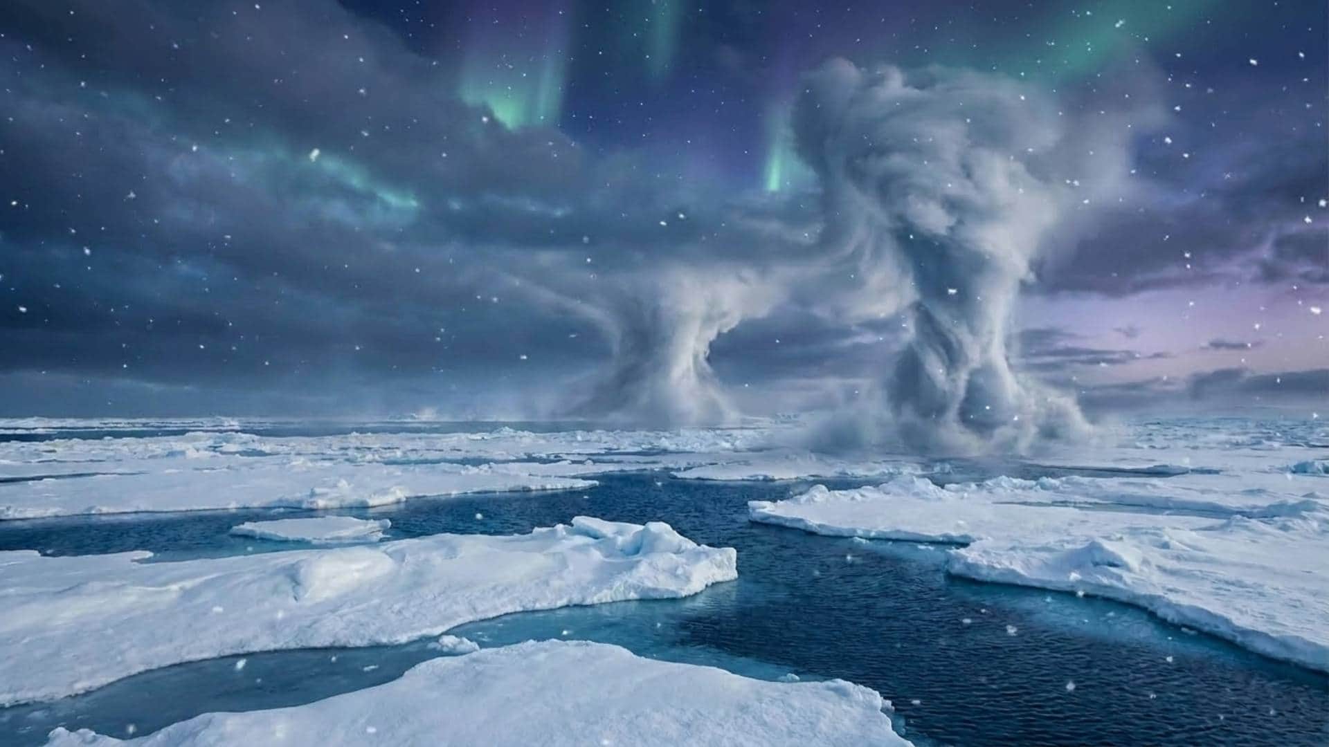 Arctic Melting Ice Tiny particles from melting Arctic sea ice may help build clouds