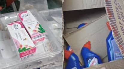 Duplicate Harpic, Veet, and Colin were being sold at shops police raided seven locations in Pilibhit