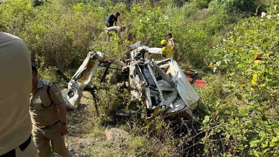 Tehri Accident Vehicle Fall into Gorge on Chamba-Koti Colony Road Eight Occupants Aboard