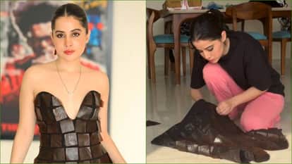 Uorfi Javed prepared a new Dress With Banana peels shares video netizens Praising Her Creativity