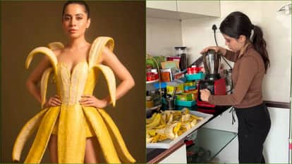 Uorfi Javed prepared a new Dress With Banana peels shares video netizens Praising Her Creativity