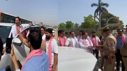 SP leader Yogesh Verma stopped by police in Meerut while heading to Moradabad over Ambedkar statue controversy