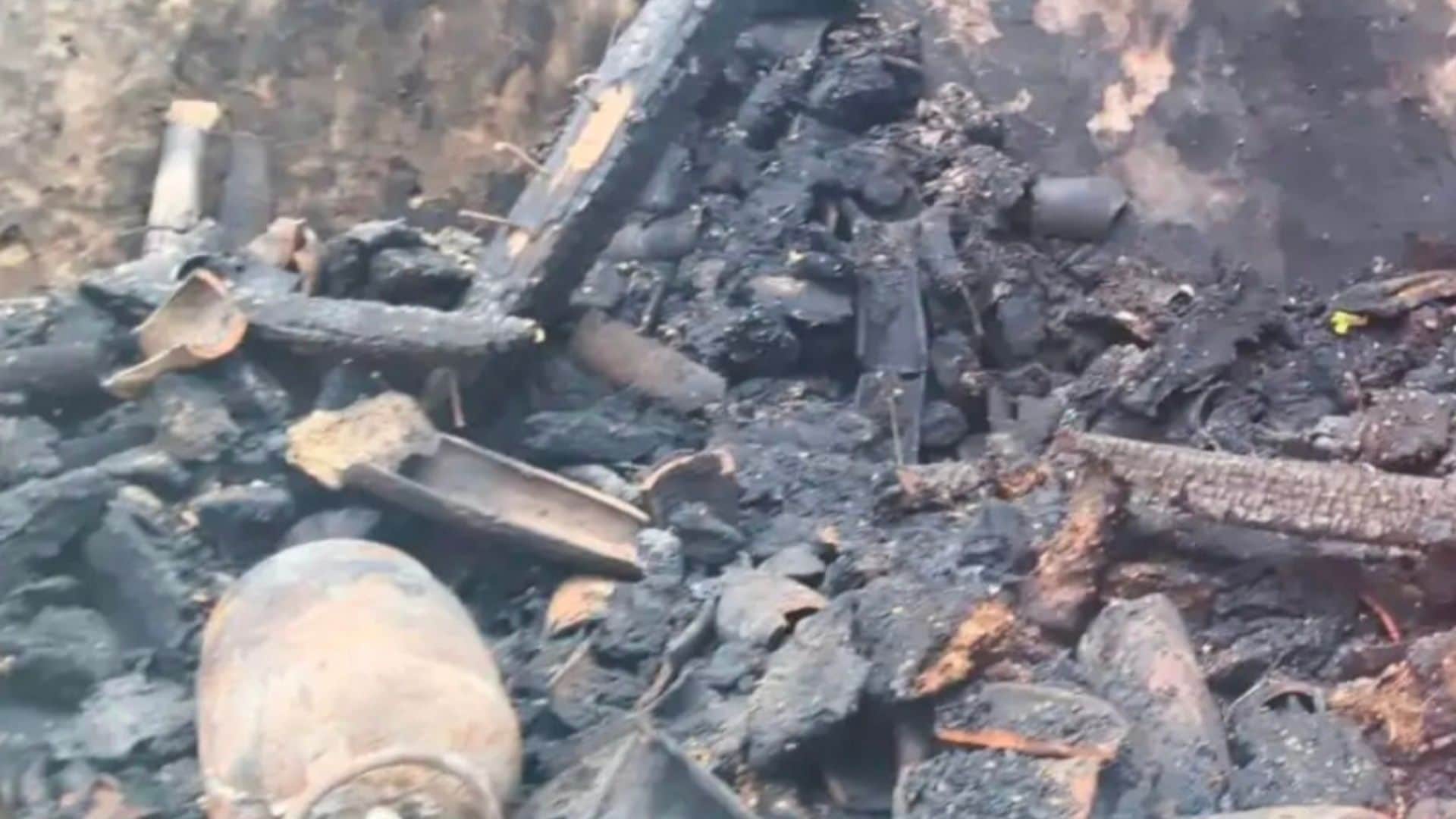 Four Cylinders Explode in Varanasi Settlement Engulfed in Flames 25 Huts Burned Smoke Visible