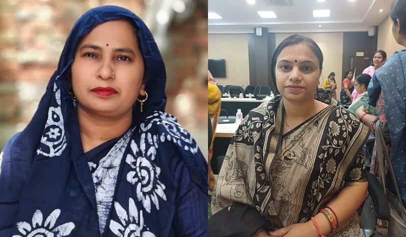 प्रधान सुनीता कुशवाहा और दीक्षा पटेल