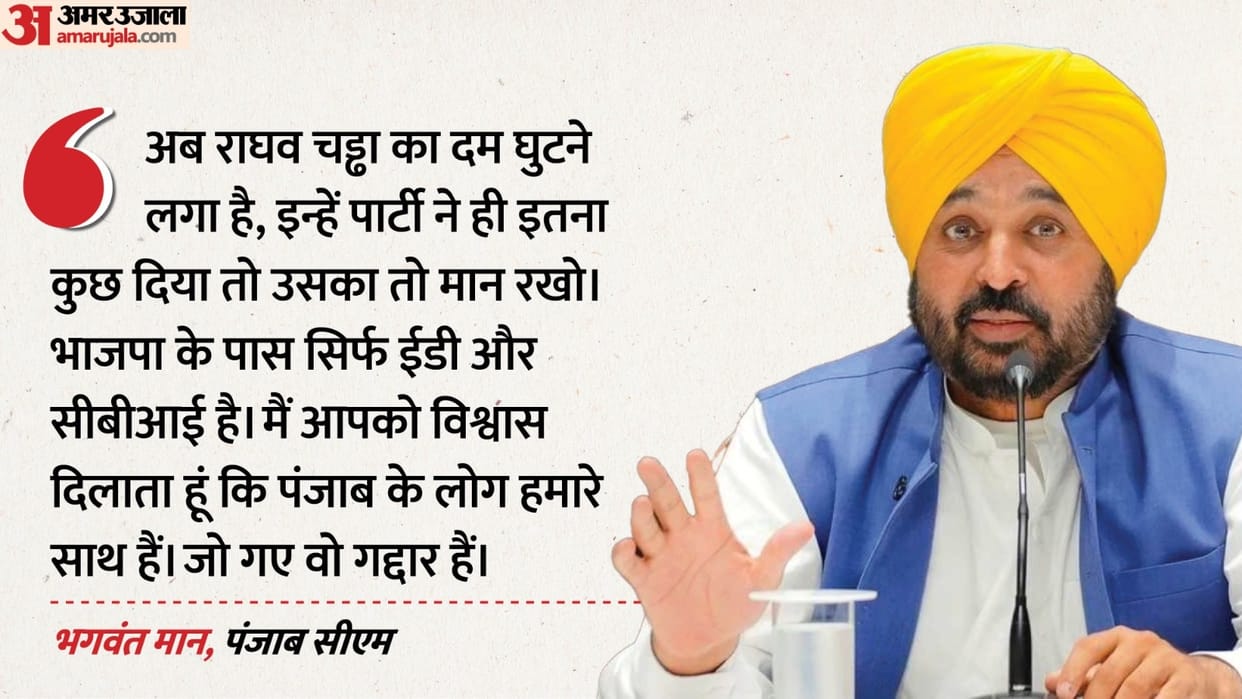Bhagwant mann reaction on raghav chaddha join bjp