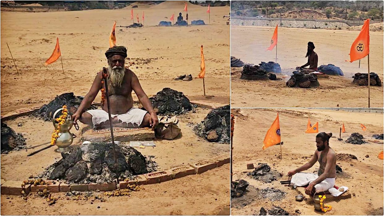 Rajasthan News: Saints Stage Fire Penance Against Industrial Project at Bhairana Dham in Jaipur