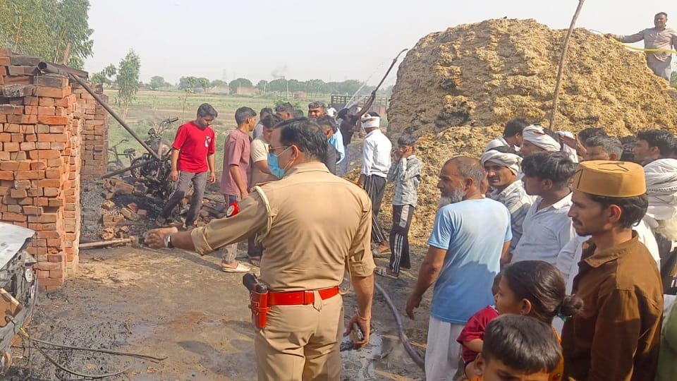 Fire breaks out in farmer Gher