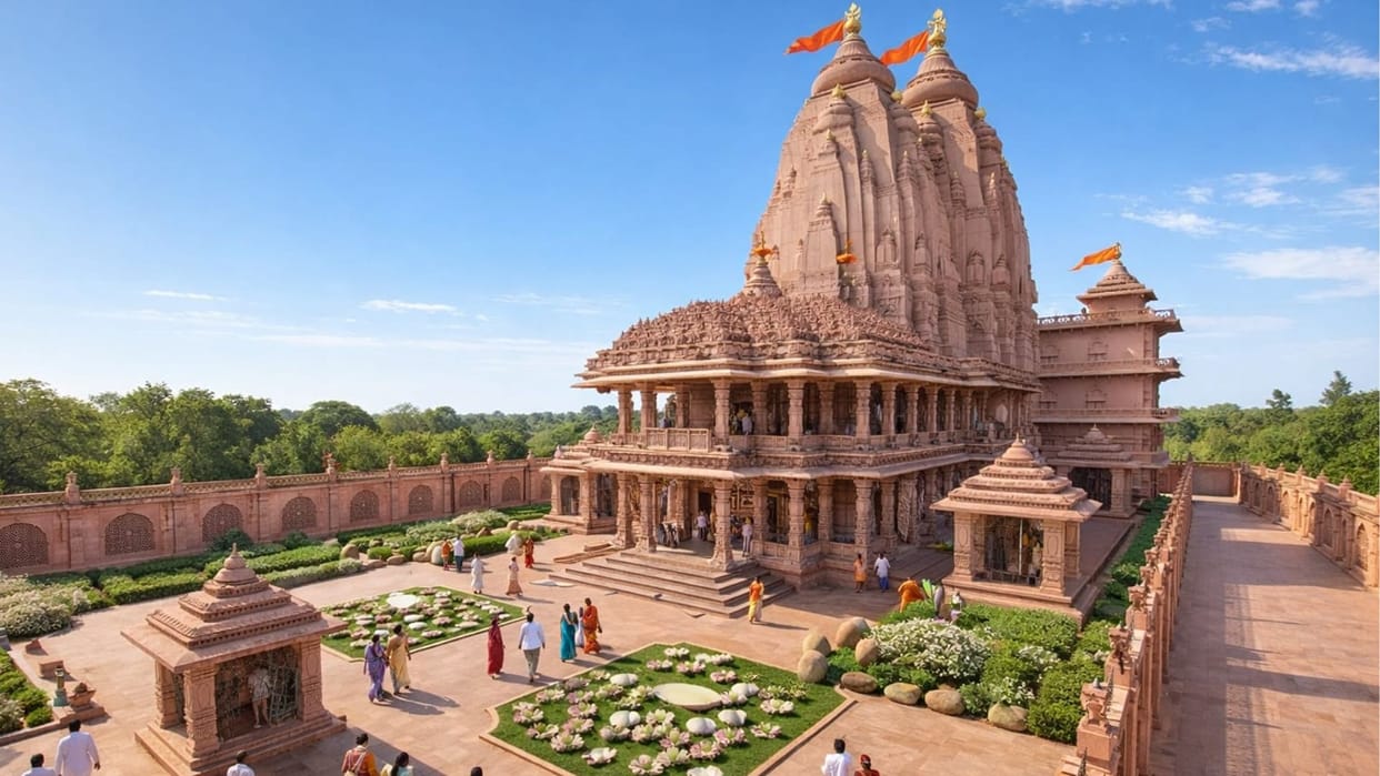 Preparations Underway for Another Shri Jagannath Dham Kashi Feature 108-Foot Spire Built Lines Vishwanath Dham