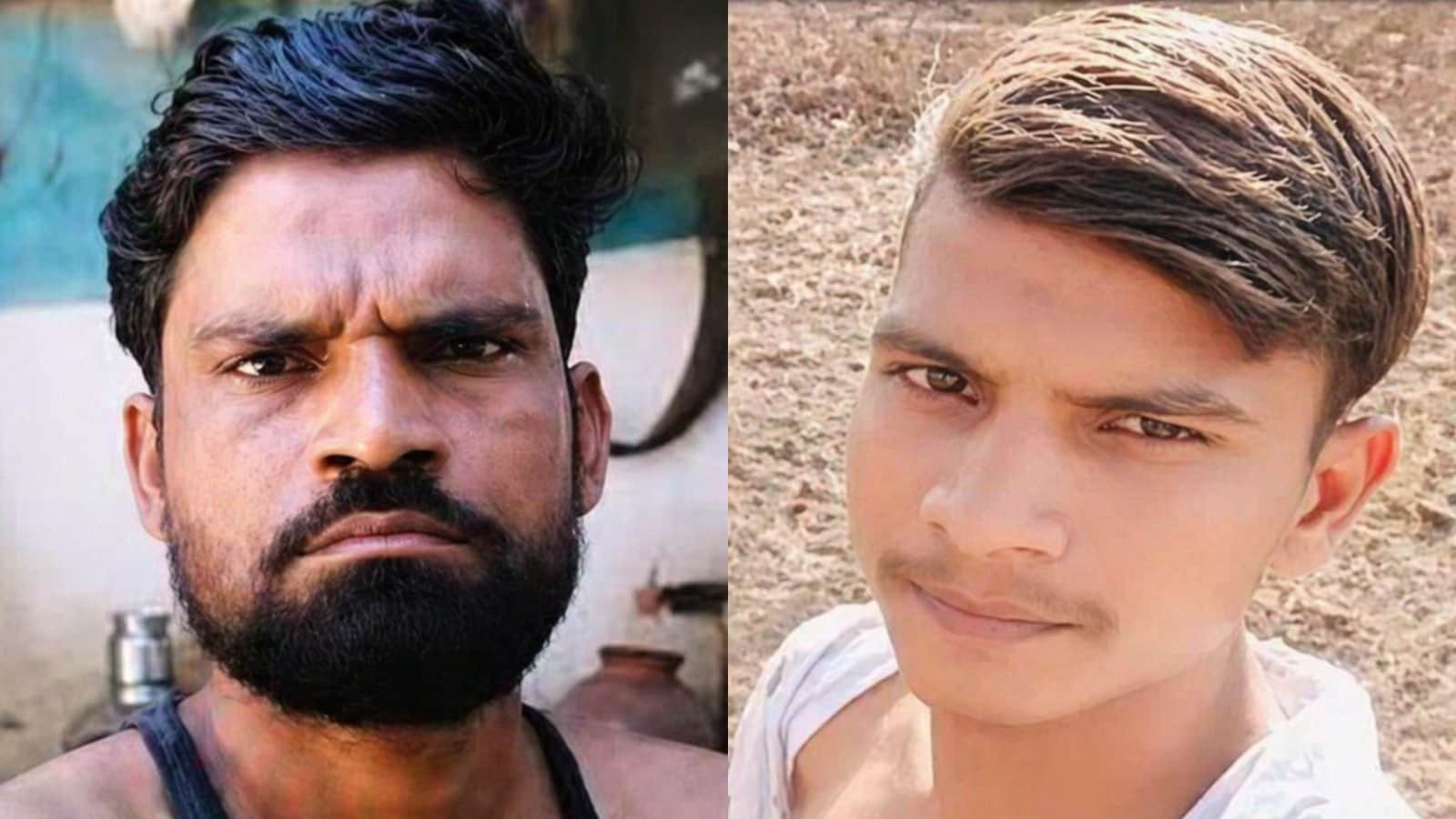 मृतक पिता और आरोपी बेटे का फाइल फोटो।