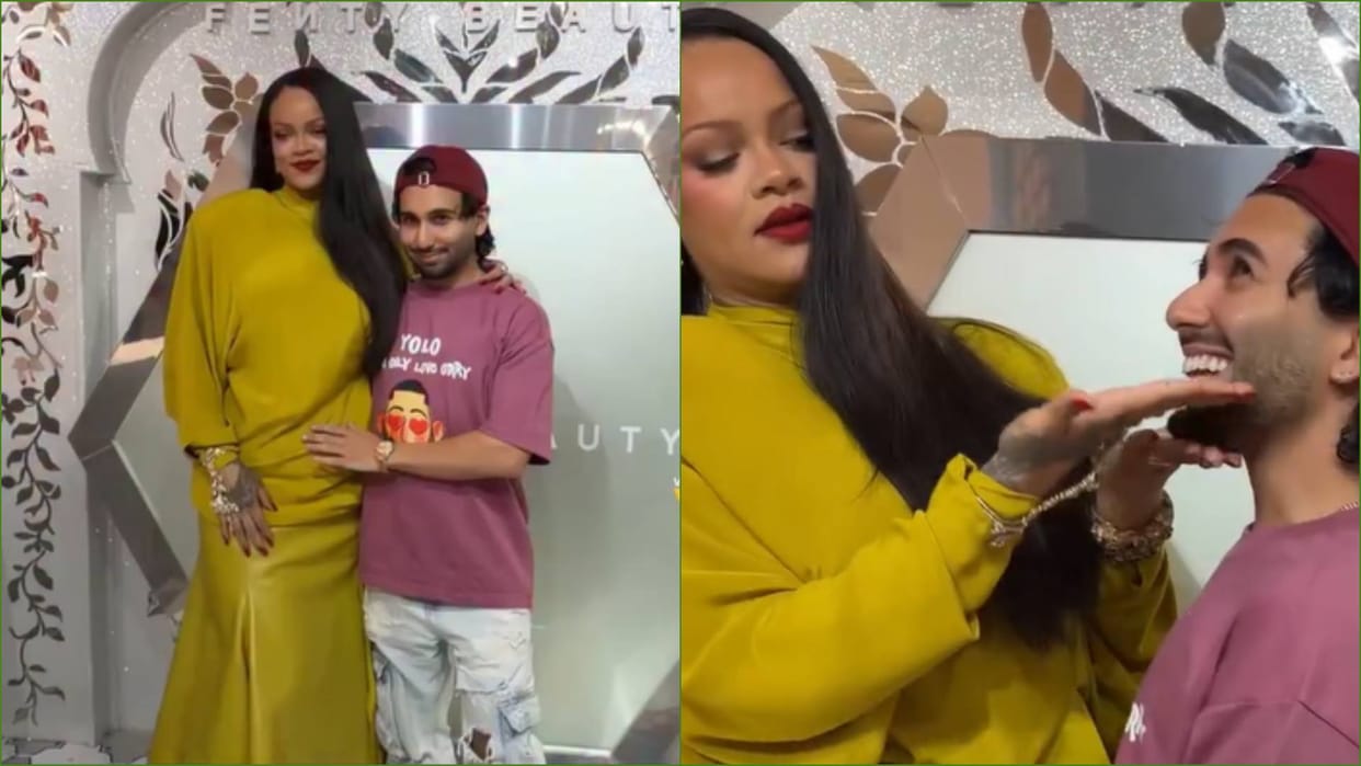 Orhan Awatramani Aka Orry meets with global icon Rihanna at Beauty launch event in Mumbai video viral