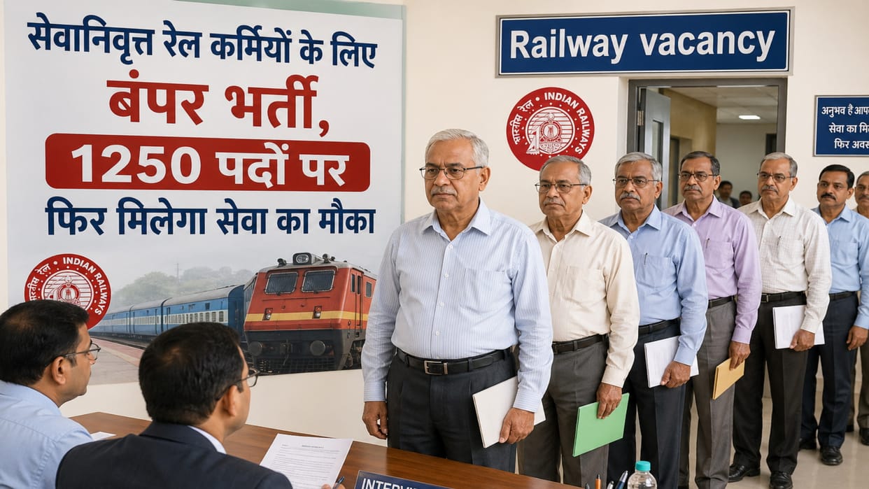 Bumper recruitment for retired railway personnel, opportunity to serve again on 1250 posts