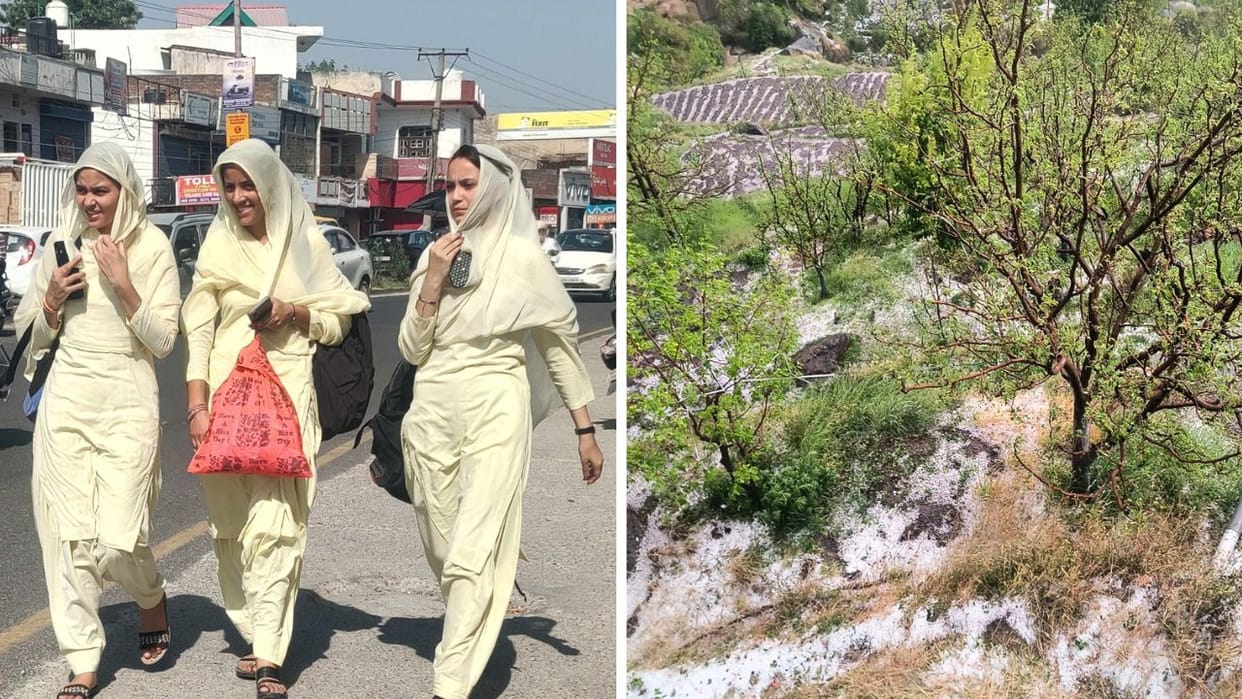 Many Moods of the Weather Hailstorm Damages Apple Crops in Jubbal Mercury Soars Past 41°C in Una