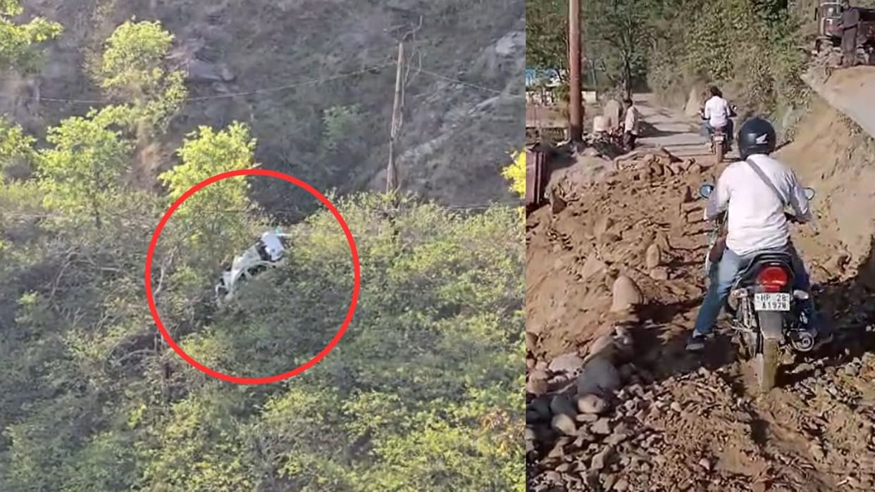 One dead and three injured after car falls into ditch 80 meters below near Pandoh Dam in Mandi