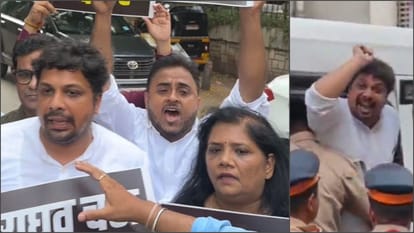 मुंबई में आप का प्रदर्शन, हिरासत में लिए गए कई कार्यकर्ता