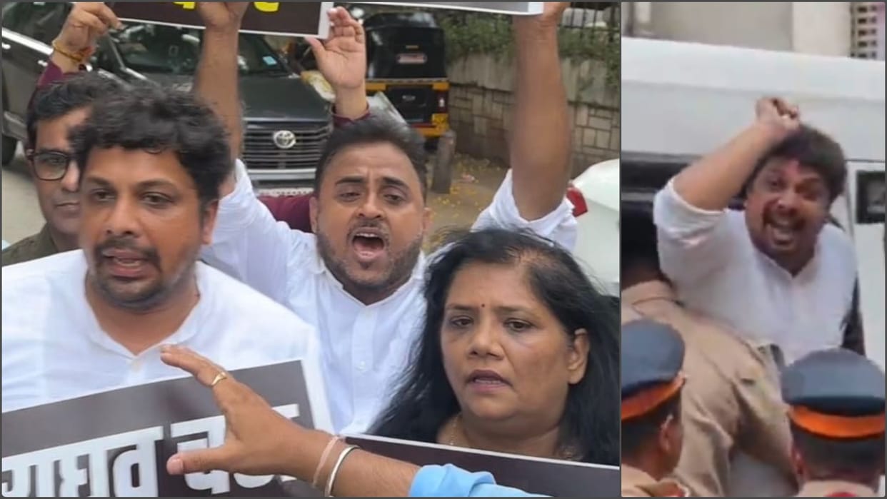 Maharashtra: AAP activists protest outside Raghav Chadha's Mumbai residence, detained