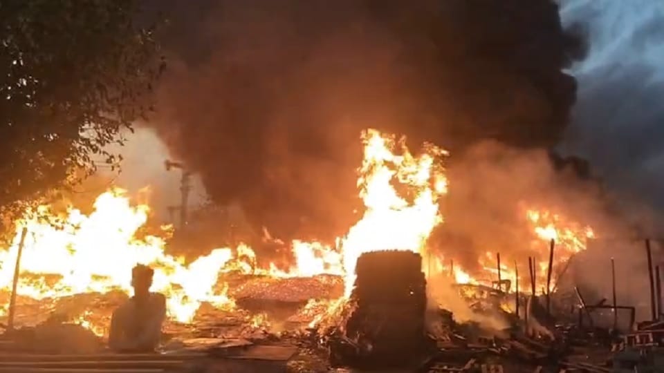 A fire broke out at a plastic factory and warehouse located in Bajghera, Gurugram