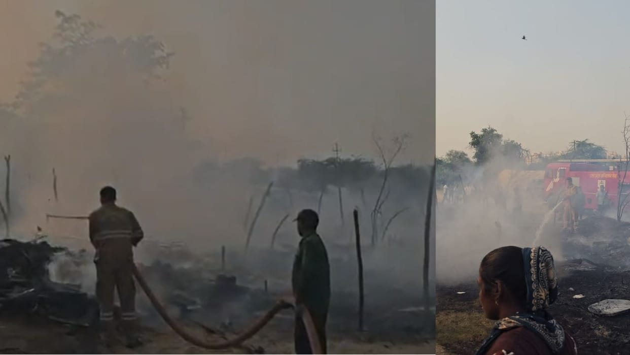 Ten huts got burnt due to fire in slums of Chuharpur Khadar in Greater Noida
