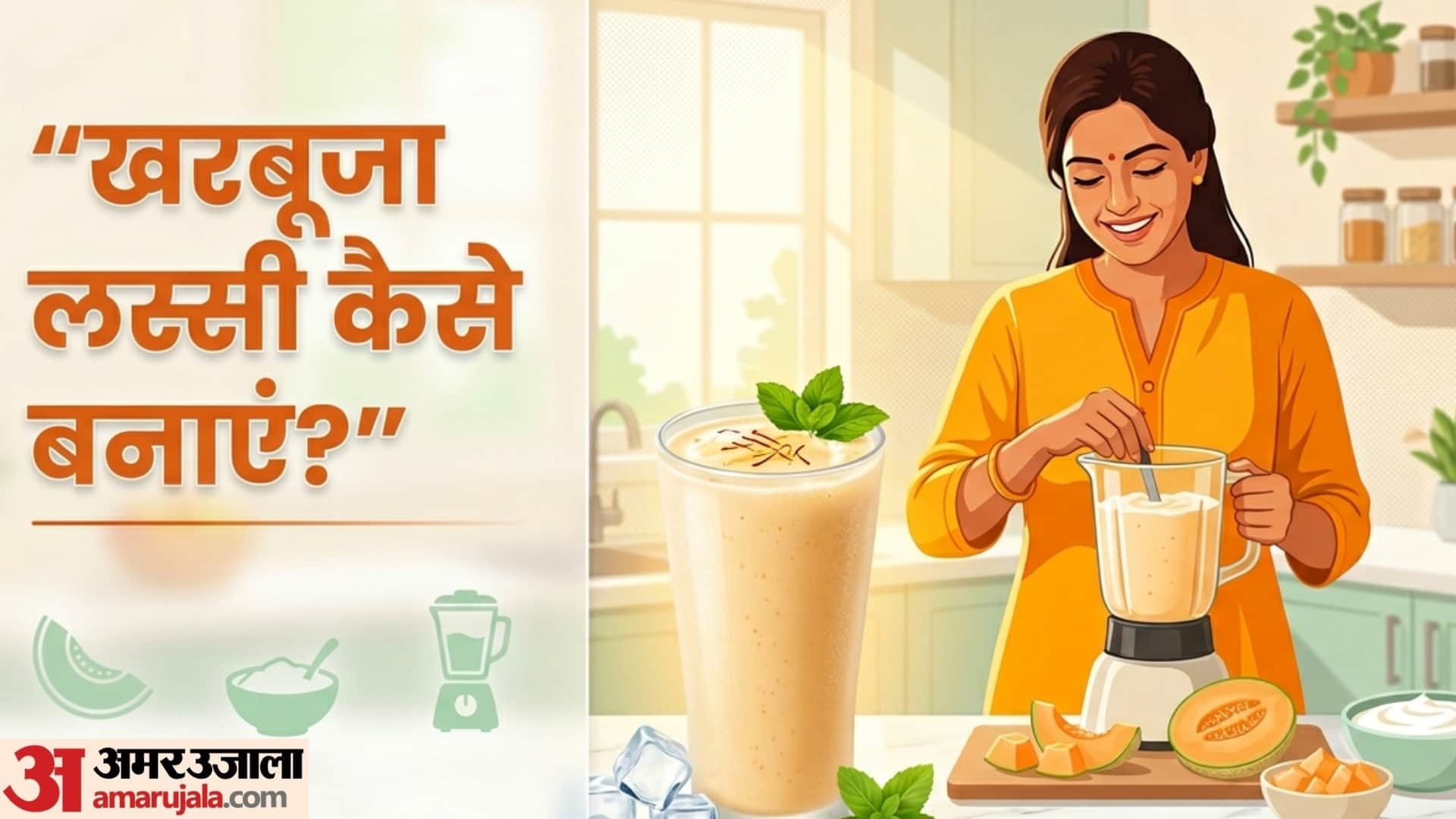 kharbuja lassi recipe in hindi how to make kharbuja lassi at home