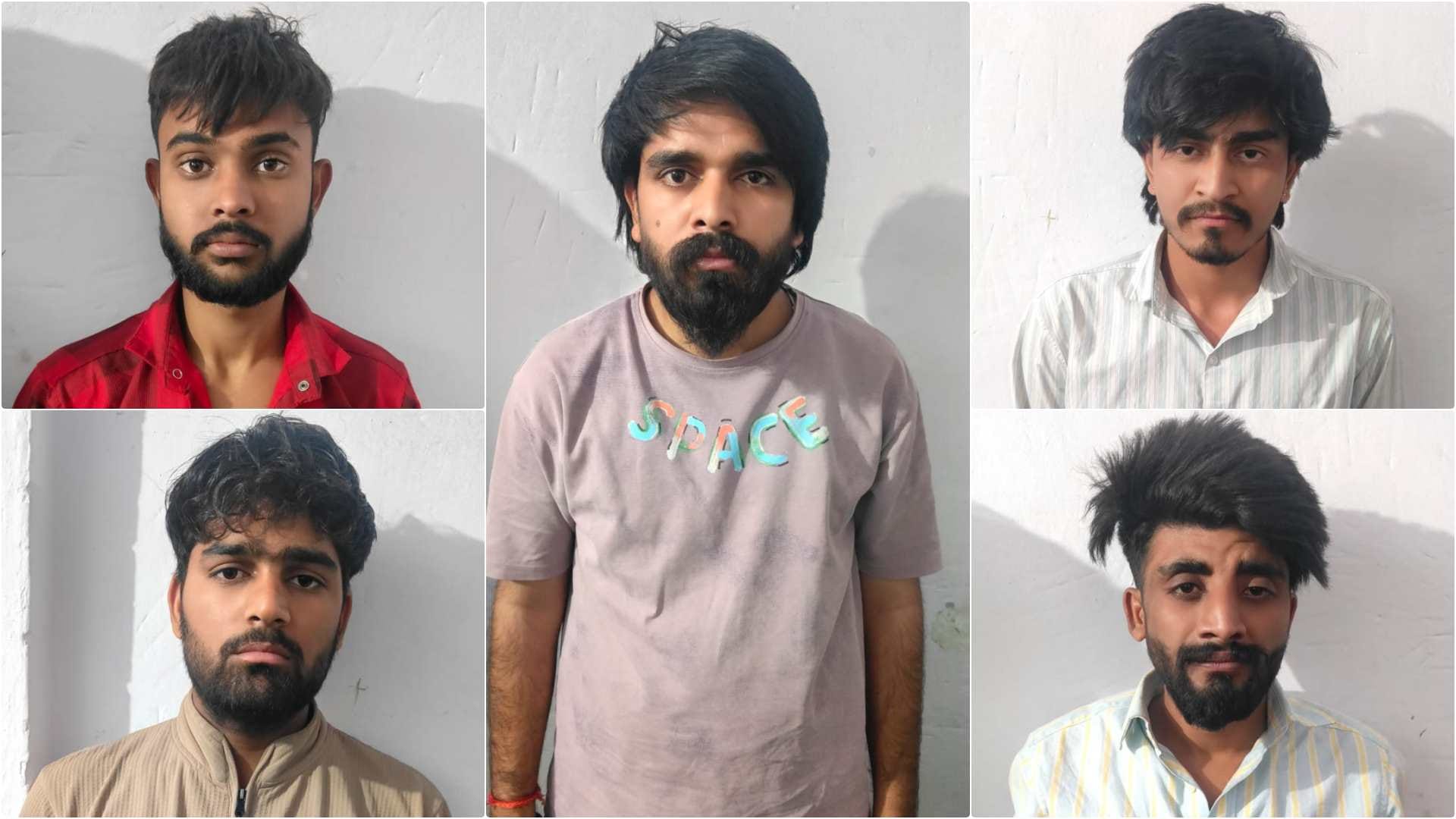 मौके से गिरफ्तार पांच आरोपी