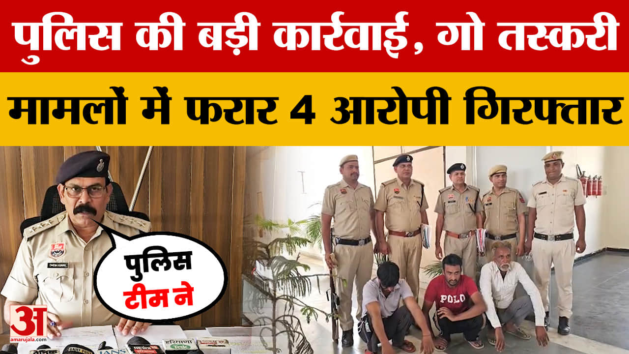 पुन्हाना पुलिस की बड़ी कार्रवाई, गो तस्करी मामलों में फरार चार आरोपी गिरफ्तार | Nuh | Haryana Crime