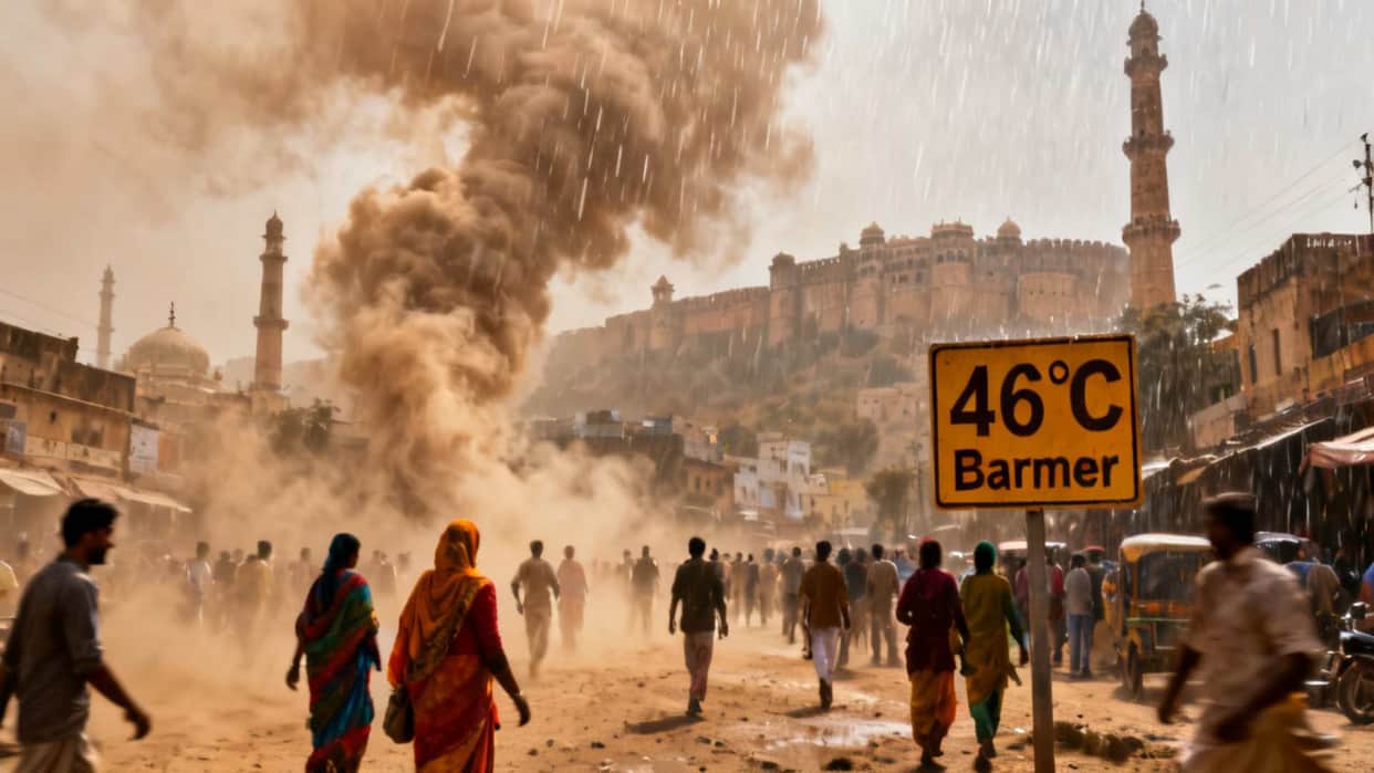 Severe Heat Persists in Rajasthan Despite Dust Storms and Rain; Barmer Over 46