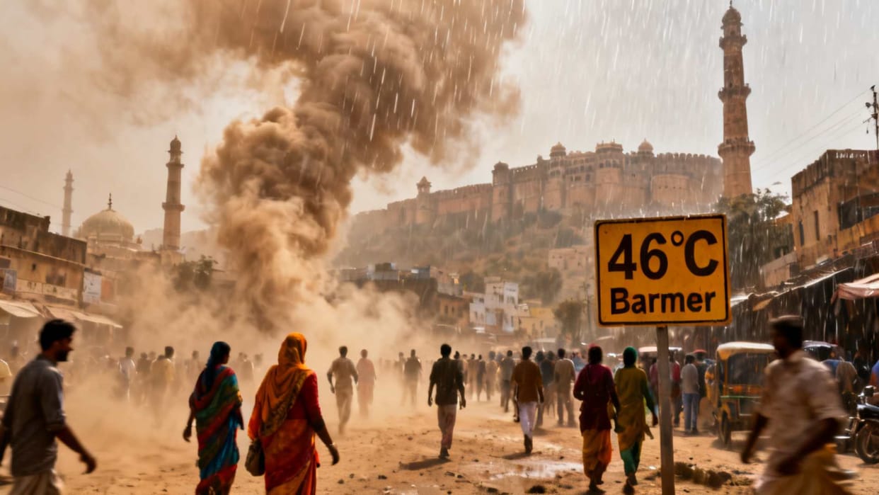 Severe Heat Persists in Rajasthan Despite Dust Storms and Rain; Barmer Over 46
