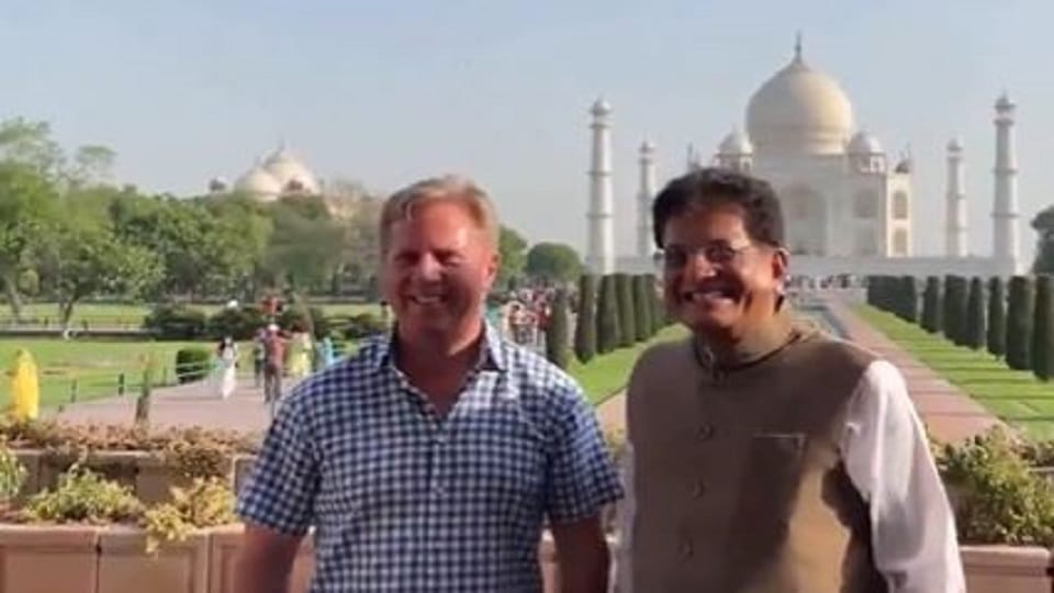 New Zealand Minister of Trade and Investment Todd McClay and Union Minister Piyush Goyal visited Taj Mahal