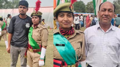 Jhansi: As soon as the daughters reached the stage, the family members saluted them