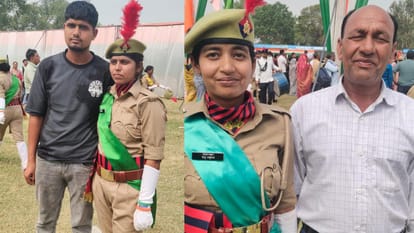 Jhansi: As soon as the daughters reached the stage, the family members saluted them