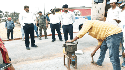 Collector conducted surprise inspection of road under construction from Pipariya to Gangpur