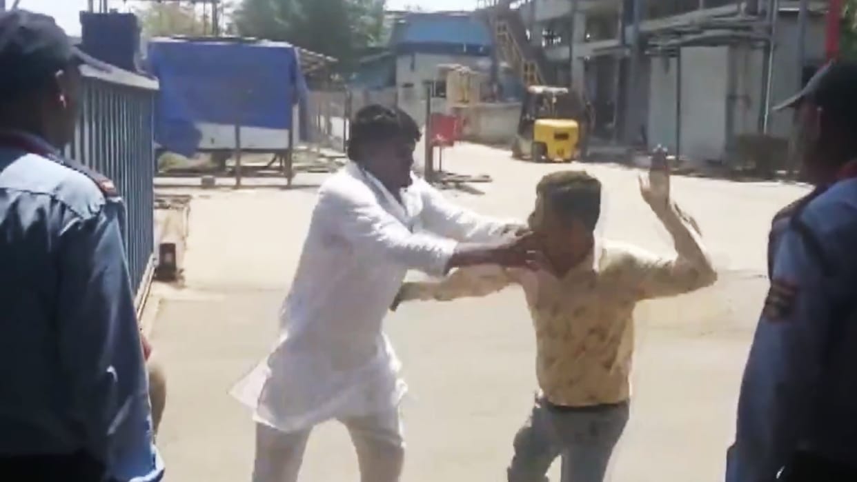 Gujarat: AAP MLA Chaitar Vasava and relative of factory worker killed in fire slap each other